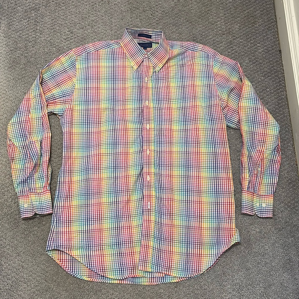 J. McLaughlin Mens’ Party Plaid Button Down Shirt Medium